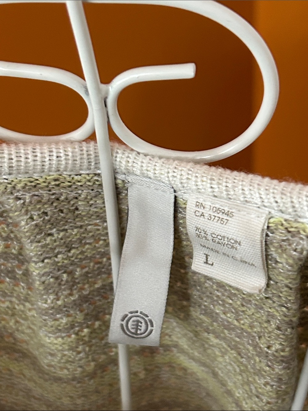 Element Knit Lightweight Sweater Size Large Cozy Summer Evening Green Gray - Picture 7 of 11
